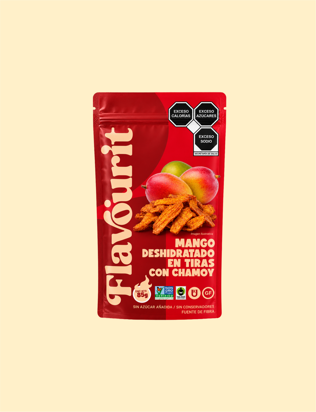 Mango Deshidratado en Tiras con Chamoy, Bolsa Pouch Chica 85g