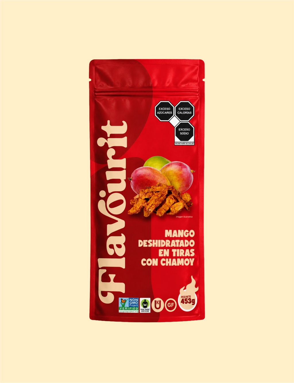 Mango Deshidratado en Tiras con Chamoy, Bolsa Pouch Grande 453g