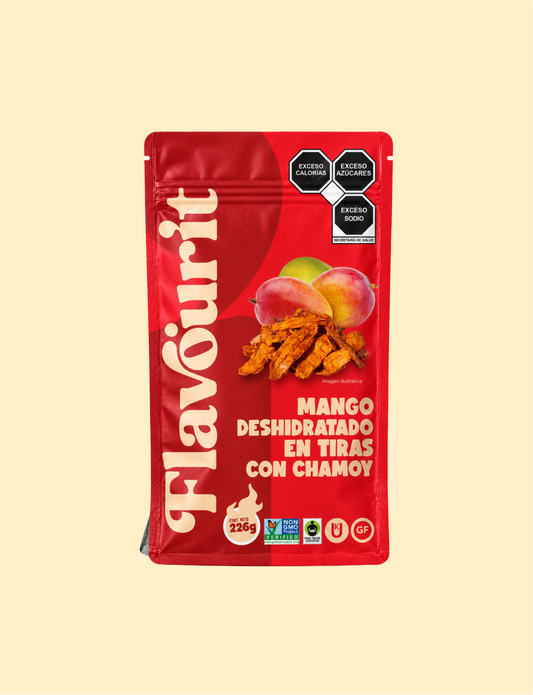Mango Deshidratado en Tiras con Chamoy, Bolsa Pouch Mediana 226g
