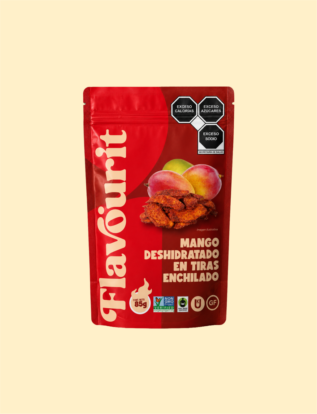 Mango Deshidratado en Tiras Enchilado, Bolsa Pouch Chica 85g
