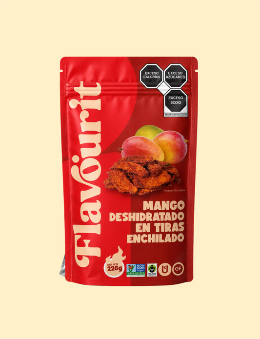 Mango Deshidratado en Tiras Enchilado, Bolsa Pouch Mediana 226g