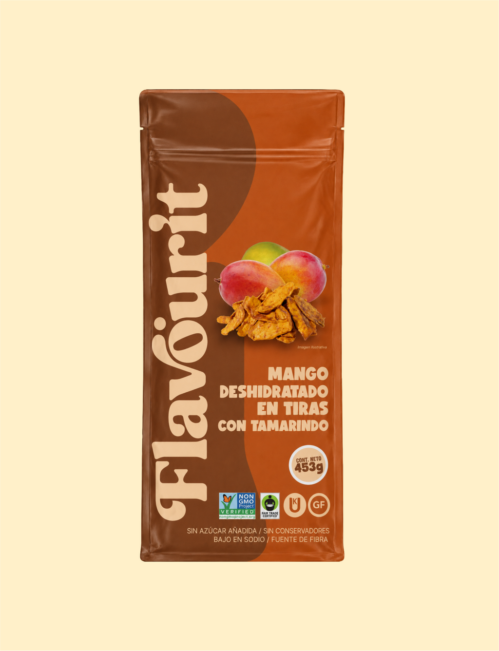 Mango Deshidratado en Tiras con Tamarindo, Bolsa Pouch Grande 453g
