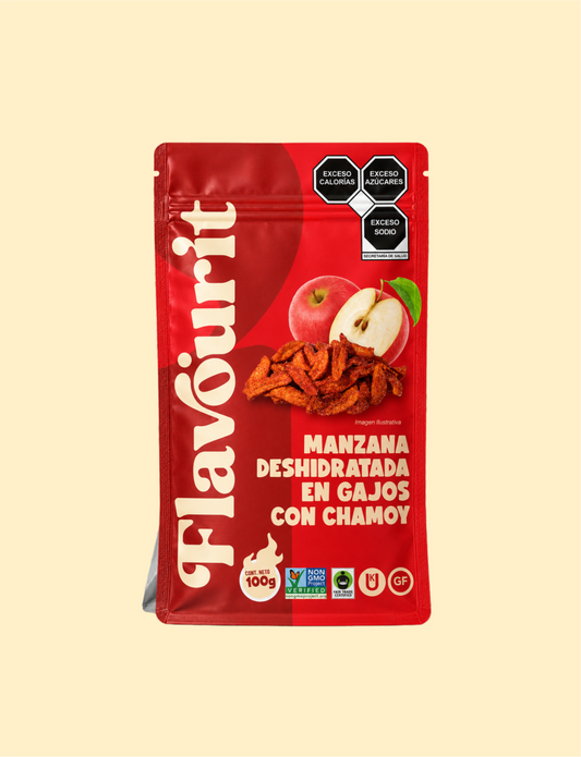 Manzana Deshidratada en Gajos con Chamoy, Bolsa Pouch Mediana 100g