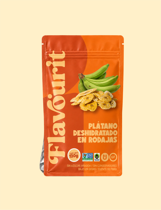 Plátano Deshidratado en Rodajas, Bolsa Pouch Mediana 120g