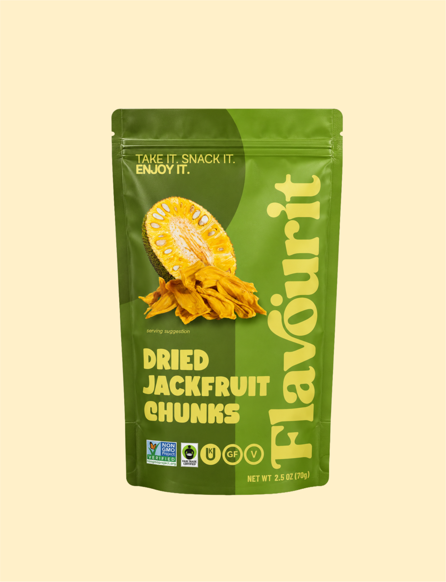 Dried Jackfruit Chunks, Small Pouch Bag 2.5oz
