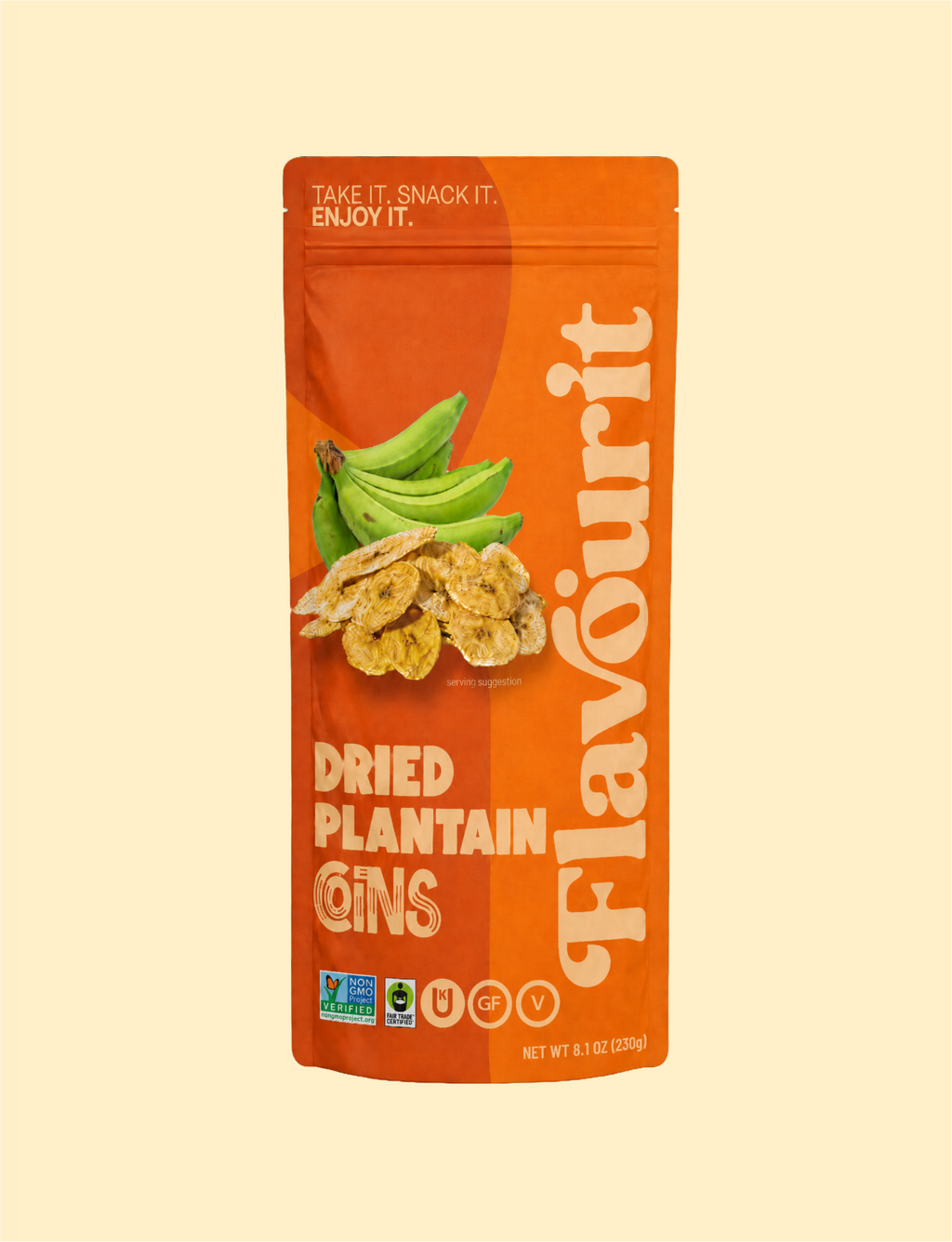 Dried Plantain Coins, Large Pouch Bag 8.1oz