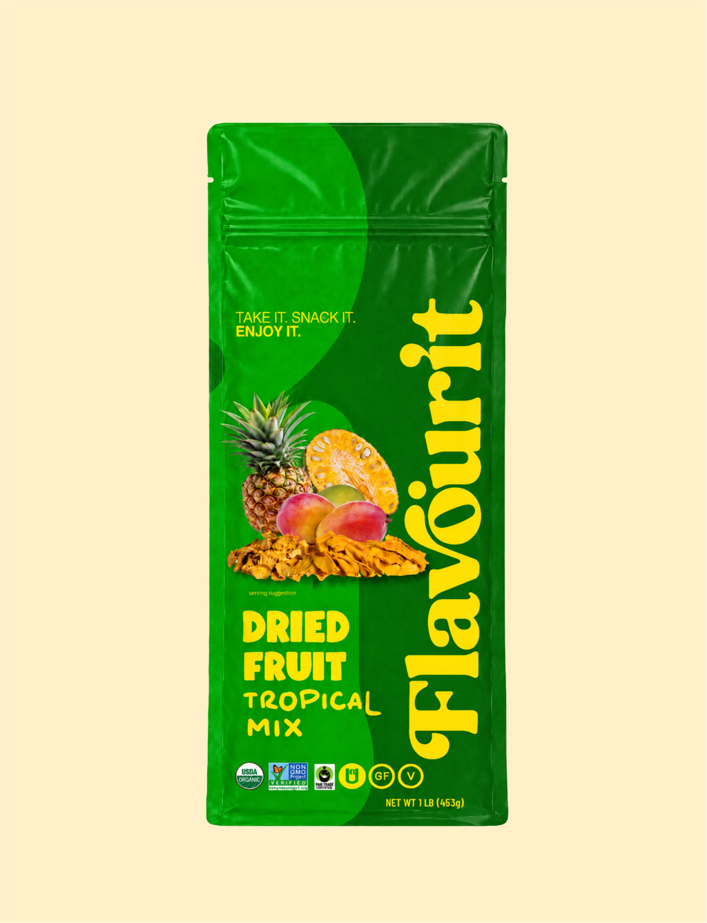 Dried Tropical Fruit Mix, Large Pouch Bag 1lb